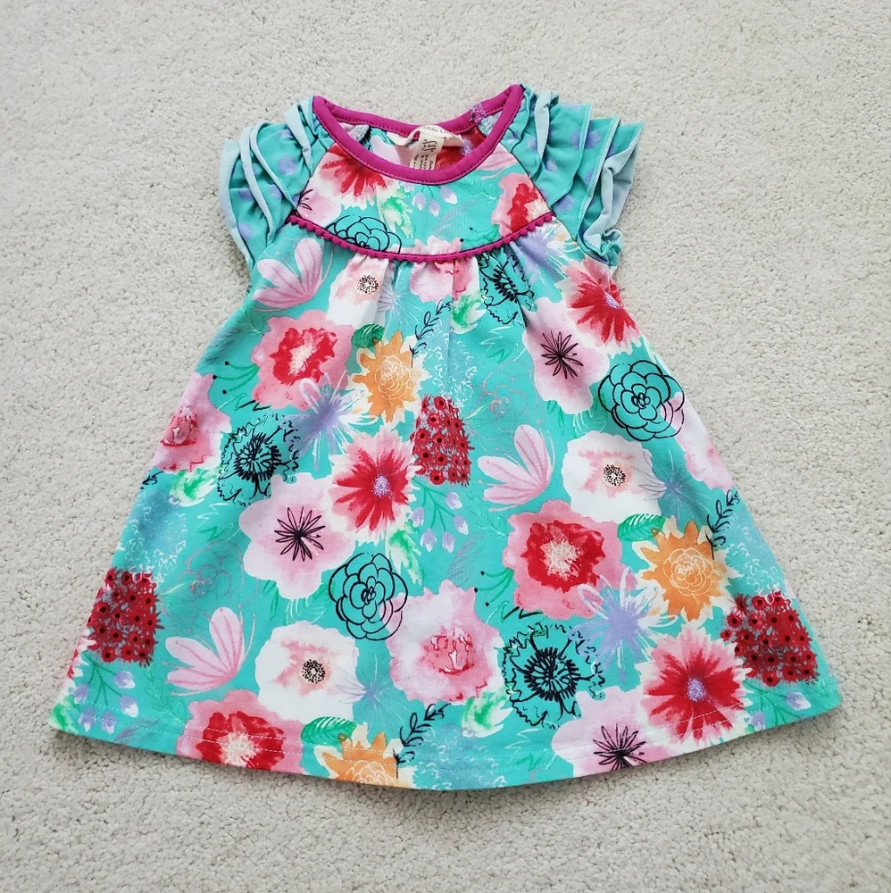 Matilda Jane Pick Up Sticks The Adventure Begins Floral Dress sz3-6m